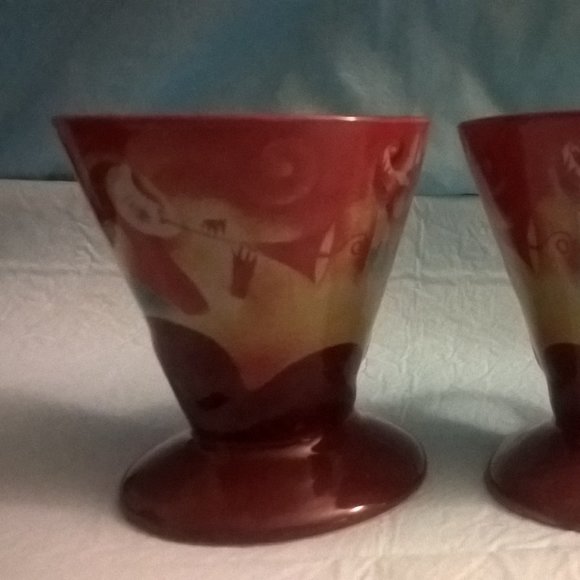 Linda Frichtel Set Of 2 Vintage Jazz Mardi Gras Source Incorporated Cups 1999 - Picture 11 of 16